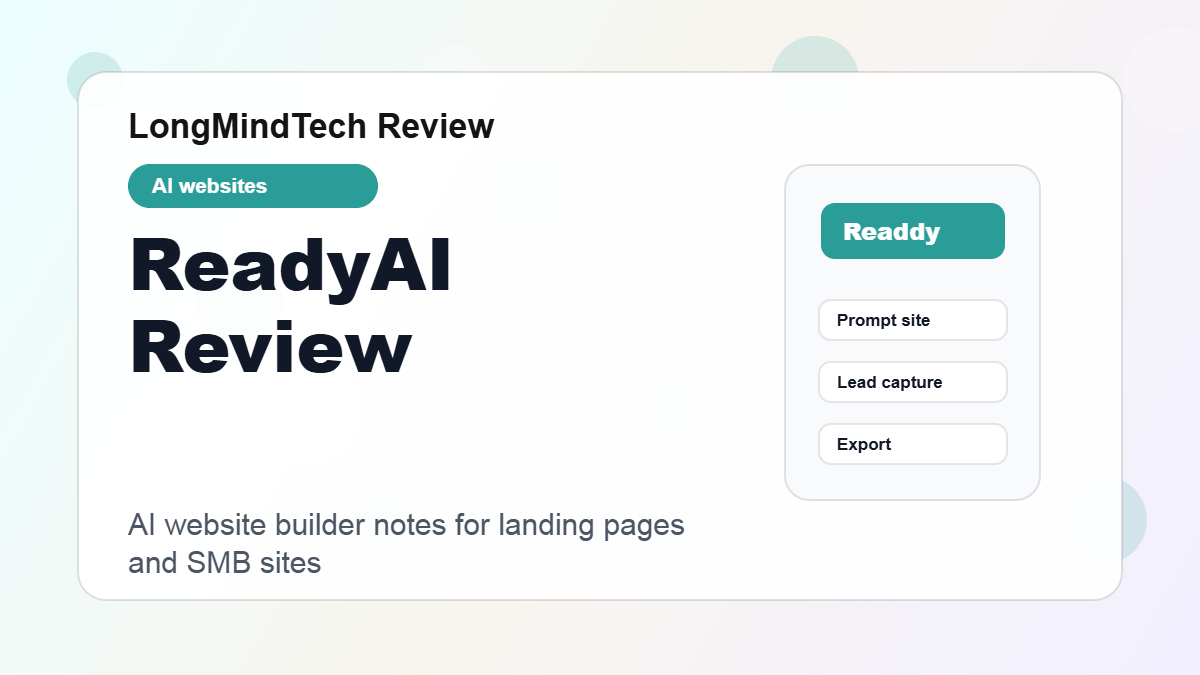 ReadyAI Readdy review cover for AI website builder buyers